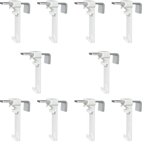 Lot de 10 supports de serrage pour store enrouleur double, store double sans perçage, à clipser et à coller, comme accessoire de rechange pour la fixation sur une fenêtre en PVC fixe