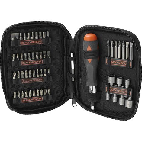 BLACK+DECKER Set di viti A7104-XJ con cricchetto, 56 pezzi, 56 pezzi (1/4)