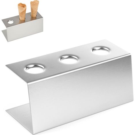 Soporte de acero inoxidable para helados con capacidad para 3 gofres - Hendi 755730 (1/3)