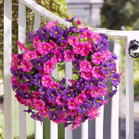 Couronne Artificielle - 40 cm - Pour Porte D'Entrée Mur Intérieur Mariage Printemps Été - 1 Pièce (1/5)