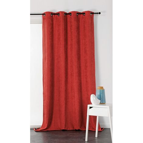 Rideau "Alaska" isolant 3 en 1 thermique, phonique et obscurcissant - 140x260cm - Terre cuite (1/2)
