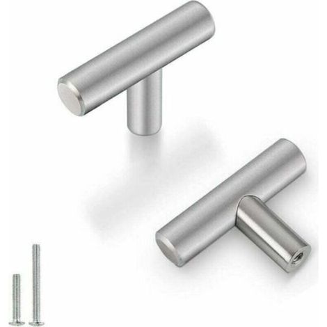 LS201BSS Maniglia per Mobile – Interasse 50mm, Diametro 12mm – Acciaio Inox Spazzolato – Design Moderno ed Elegante – Ideale per Cucina e Armadio (1/4)