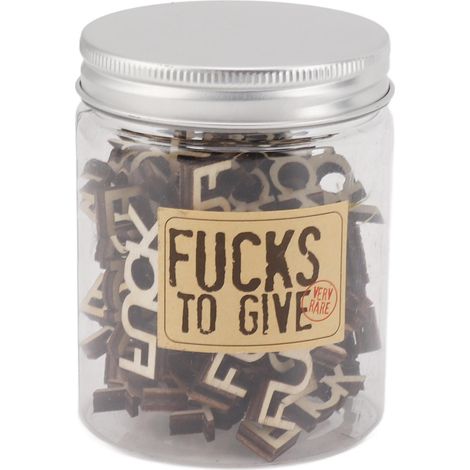 50 pièces en bois "Fucks à donner" mini lettres humoristiques avec pot pour anniversaire Saint-Valentin anniversaire Noël fête (1/5)