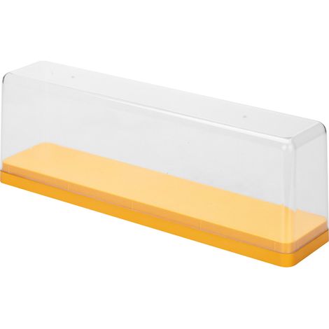 Boîte de rangement pour figurines, anti-poussière, empilable, transparente, jaune. (1/5)