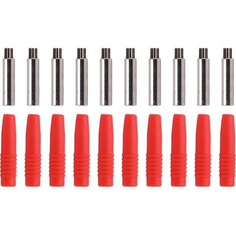 Fiche Banane Isolée pour Fiches en Cuivre PA de Haute Précision, Bonne Performance de Transmission avec équipement de Test, 10 Pièces (Rouge). (1/5)