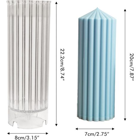 Geometrische Kerzenform aus Kunststoff, Rohform, für Paraffinwachs und Carnaubawachs (1/3)