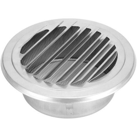 Couvercle de tuyau de ventilation Grille plate Conduit Hotte d'aération Acier inoxydable 304 Diamètre 125 mm Coupe-vent Anti-insectes