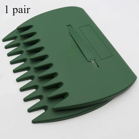 (A) 1 paire de râteaux de jardin en plastique résistant pour ramasser les feuilles et nettoyer votre cour. (1/5)