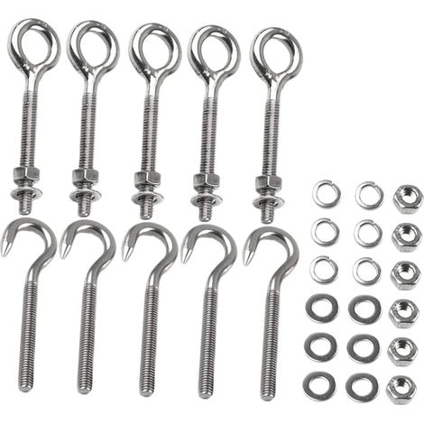 Crochet à œillet, argenté, inox, pour fixation et suspension (1/5)