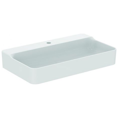 Conca lavabo, 1 hl., sans trop-plein, 800x450x145 mm, blanc avec IdealPlus