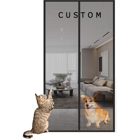 Rideau de porte anti-moustique personnalisé pour chat (1/5)