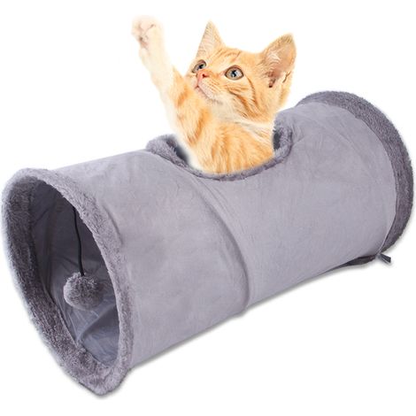 Tunnel Pour Chats - Tunnel Jouet Pliable En Polyester Renforcé Avec Anneau Métallique - Pour Jeux Intérieurs Et Entraînement Agility - 1 Pièce (1/5)