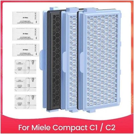Filtres pour aspirateurs Miele Compact C1 et C2, Complete C2 et C3, filtres de protection moteur S8340 et filtres d'échappement (1/5)