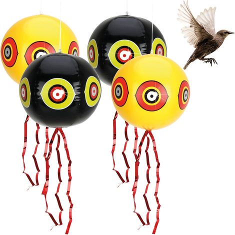 Vogelschutzballons, reflektierende Augen, Knisterstreifen, Kunststoff, Garten, Balkon (1/5)