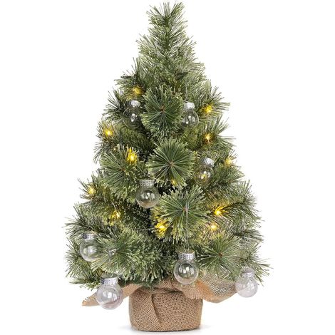 60cm Mini Sapin De Noel Lumineux LED, Petit Sapin De Noel Lumineux LED, Decoration Table Noël Artificiel Christmas Tree Avec Lumières Et Ornements Boule, Decoration De Noel Pour La Maison Et Le Bureau (1/5)