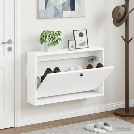 vidaXL Wall-Mounted Shoe Cabinet BREDA 71 x 17 x 43 cm Engineered Wood (1/5)