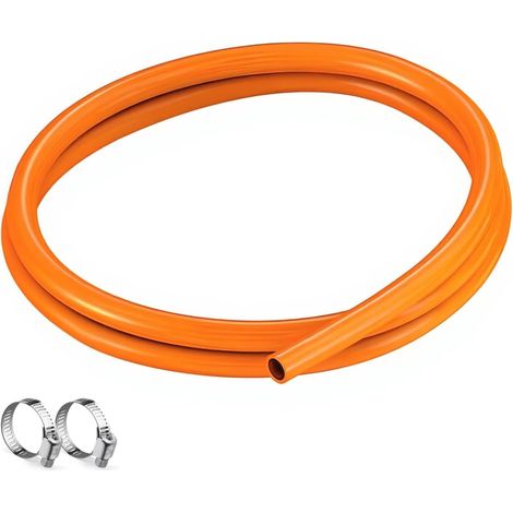 Ensemble de tuyaux de gaz standard de 2 Mètres britanniques - 8 mm diamètre intérieur du tuyau de LPG PVC + 2 clips d'installation, durable et fuite