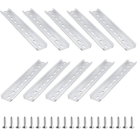 Lot de 10 Rails DIN en Aluminium - Longueur : 300 mm - pour Armoire de Distribution électrique - Montage sur Rail - Largeur : 35 mm - Hauteur : 7,5 mm (1/5)