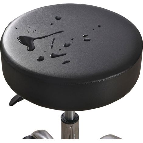 1 Housse De Tabouret Rond, Cuir PU Élastique, Protection Siège, Diamètre 30-38cm, Pour Bar Restaurant Bureau