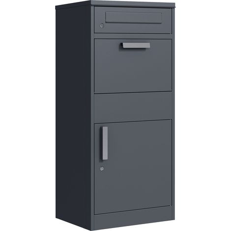 BREMEN: Paketbox 50x38x112cm, Stahl anthrazit (1/4)