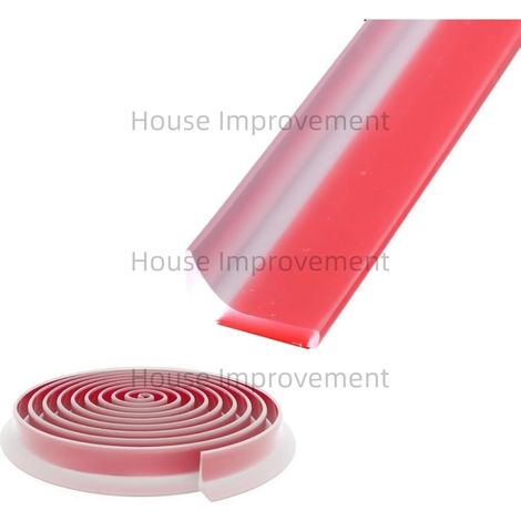 (Transparent-250cm)Kitchen Threshold Water Dam Self Adhesive Silicone Waterproof Barrier Bathroom Shower Water Stopper Guard for Dry Wet Separation (1/4)