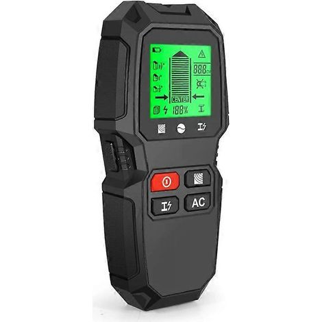 Détecteur de montants 5 en 1 pour bois, métal et câbles électriques - HW-QB6 Noir (1/2)