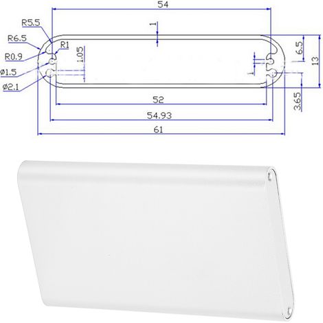 Gehäuse aus Aluminiumlegierung 1361100 mm, Leiterplattengehäuse, sandgestrahlt und silber eloxiert. (1/5)
