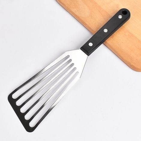 Spatule à poisson professionnelle en acier inoxydable avec fentes et manche antiadhésif pour barbecue (1/4)