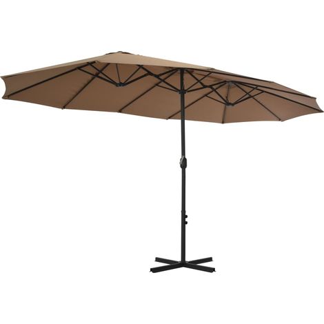 Ombrellone da esterno e palo in alluminio 460 x 270 cm tortora 020008298