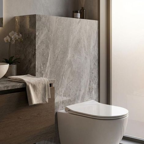 Sedile in termoindurente con chiusura rallentata e sgancio rapido – Serie MIA Ceramica Dolomite