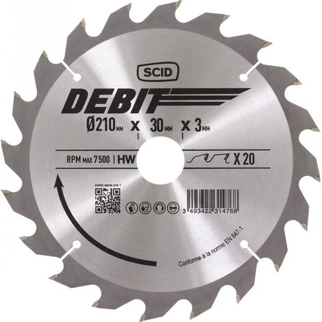 Kreissägeblatt aus Hartmetall Ø 210 mm 20 30 3