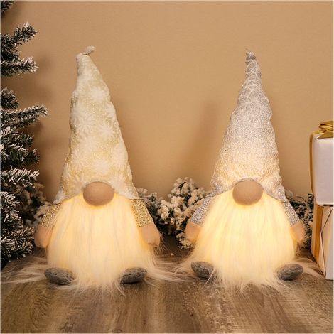 MAURY'S GNOMO LIGHT SEDUTO CON LED CAPPELLO E BARBA FOLTA (1/2)