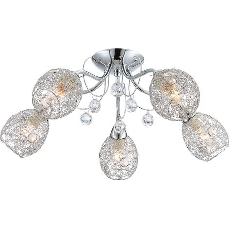 Plafonnier - chrome - Kordula - métal - Ø 54cm - E14 - 56689-5 - (1/5)