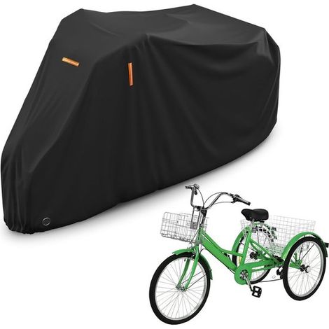 Telo copri triciclo impermeabile di alta qualità per adulti, offre una protezione completa con occhielli per lucchetti e una borsa per riporre da 1 a 3 biciclette. (1/5)