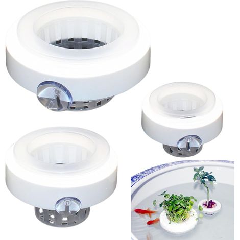 Panier Flottant Aquarium Plant Holder Jardinière Pot Pot de Fleurs Aquatiques pour bassins Floating Plant Island Panier Flottant pour d'étang Pot de Fleurs Flottant Réutilisable (A) (1/5)