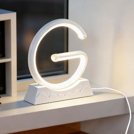 Lampe de Table LED en Forme G Moderne et Dimmable avec 3 Températures de Couleur Pour Table de Chevet, Salon ou Bureau (1/5)