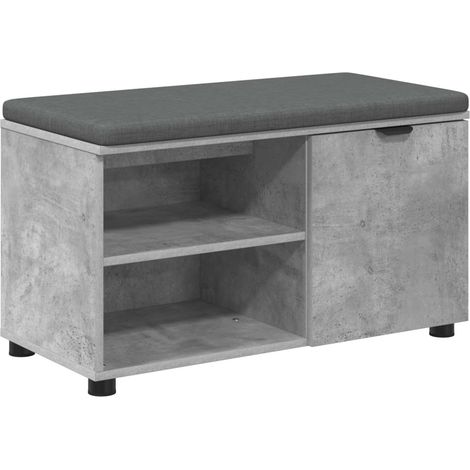 Maison Exclusive - Flurbank mit Kissen mit Regal mit Tür Betongra