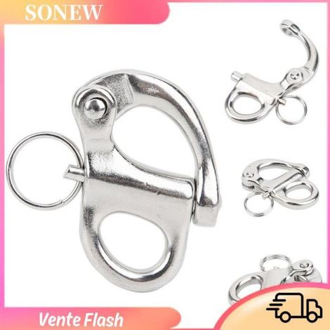 Mousqueton - Acier Inoxydable 316 - 50 mm - Pour Escalade Alpinisme Camping - 1 Pièce (1/5)