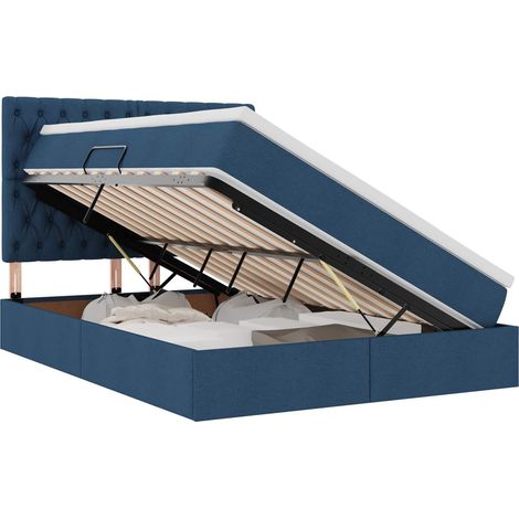 Maison Exclusive - Aufbewahrungsbett mit Matratze Blau 140 x 190