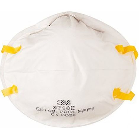3M 8710 Lot de 3 Masques respiratoires filtrant coque sans soupape contre particules inerte, Certifie EN securite (1/4)