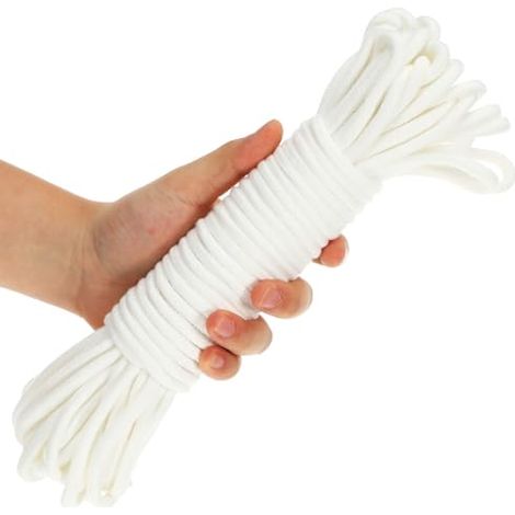 4 Pièces Mèche D'arrosage pour Plantes, Corde D'irrigation à Mèche pour Plantes, Blanc, Polyester-coton,5mm,longueur de 18 mètres. (1/5)
