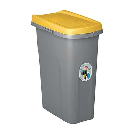 PATTUMIERA IMMONDIZIA ECO SYSTEM STEFANPLAST  GIALLO LT 25 CM 39X24 H.CM 51