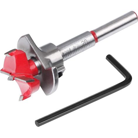 Ecleanfy - Mèches Bois, Ø 20 mm Fraise Bois à Positionnement Ajustable, Scie Trépan au Carbure Cémenté avec Butée de Profondeur (Plage de Profondeur 1040 mm) (1/5)