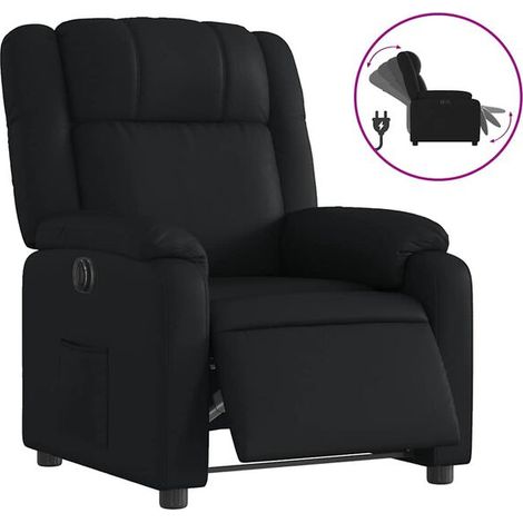 Fauteuil inclinable électrique en similicuir noir