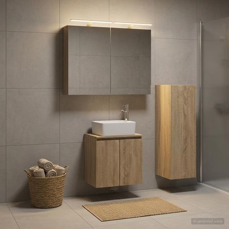 vidaXL Bathroom Furniture Set 4 pcs Sonoma Oak (1/5)