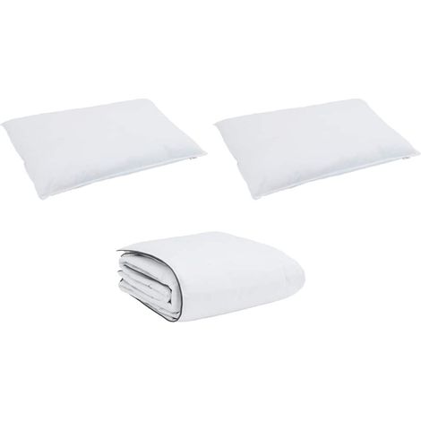 Ensemble de Duvet avec oreiller 3 pcs,Couette Blanc Microfibre et coton CFW33129 (1/5)