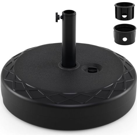 COSTWAY Base Ombrellone Giardino Terrazzo Porta Piantana Basamento Piedistallo Esterno Supporto Pesante Rotondo Balcone Pesi Spiaggia Riempibile Sabbia Acqua (1/5)