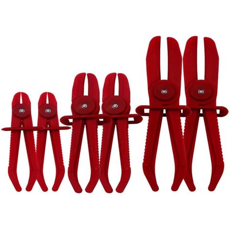 MSBD 6 Pièces Jeu de Pince Durite Carburant,Pinces Tuyaux Rouge,Outil de Serrage pour Tuyaux Flexibles,Pince à Collier de Serrage,pour les Tuyaux de Frein, Tuyaux de Carburant (1/5)