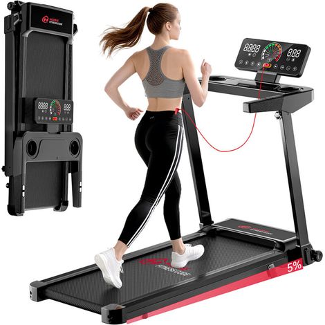 Q8 Klappbares Laufband mit Laufband, Geschwindigkeit 1-12 km/h, manuelle Steigung 5%