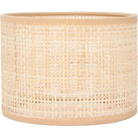 Abat-jour en rotin remplacement panier tissé lustre Vintage Table suspendue couverture de lumière de sol E27 E14 (1/5)
